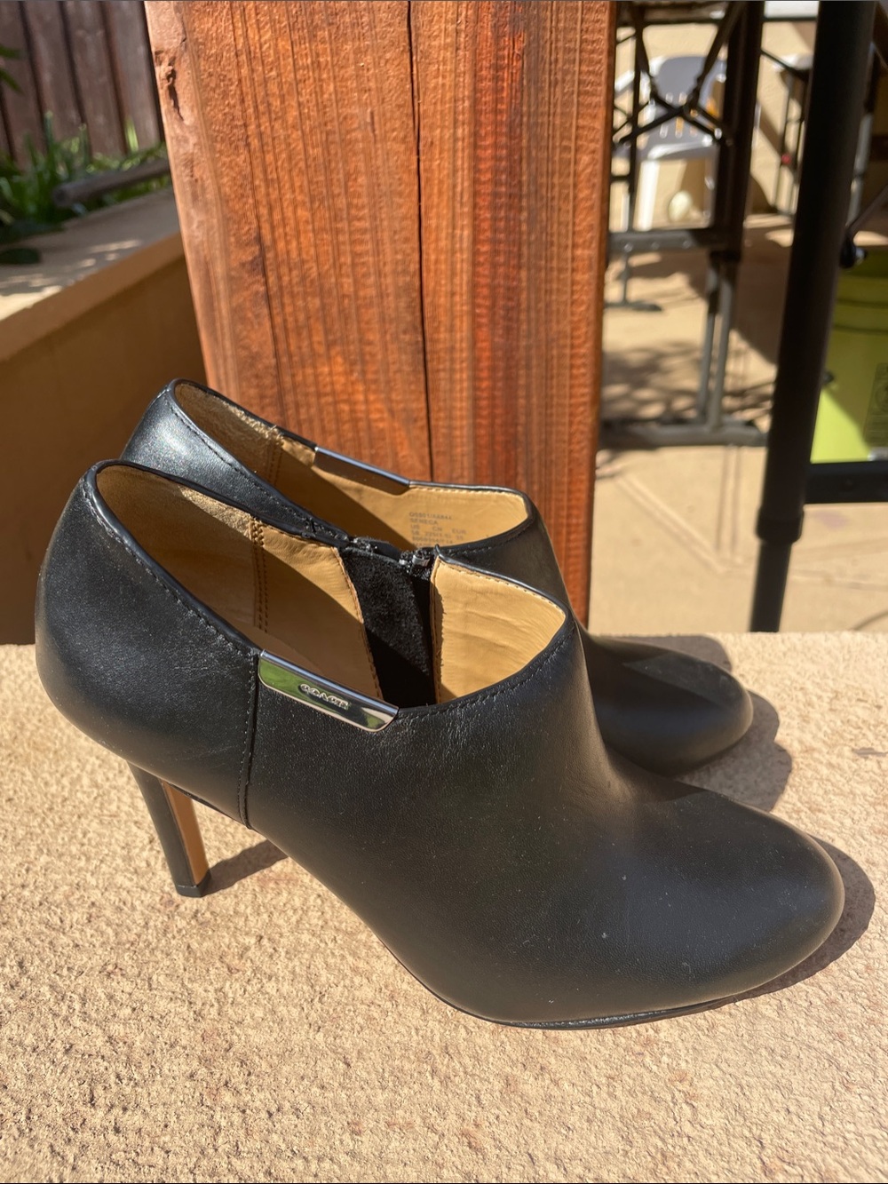 COACH Black Leather booties